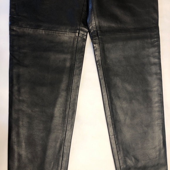 Luxe Black Leather Pants, Hugo Buscati Collection - Picture 8 of 12